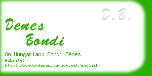 denes bondi business card